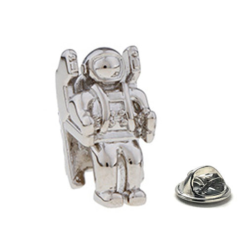 Spacewalker Apollo Astronaut Pin Spaceman Lapel Pin Silver Enamel Pin Space Walk Tie Tack Pin Lanyard Pin Name Badge Pin Image 1