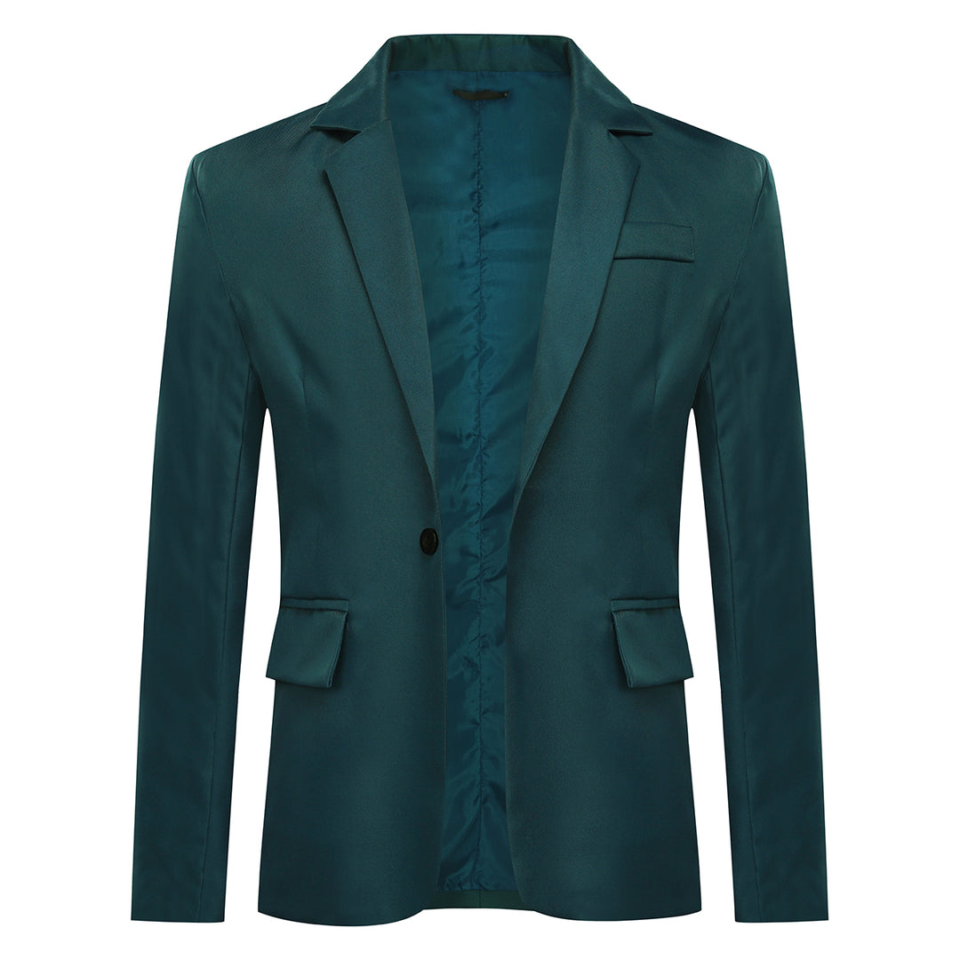 Men Suit Green Spring Autumn Dress Coat Single Row One Button Business Suit Slim Casual Coat for Men Image 3