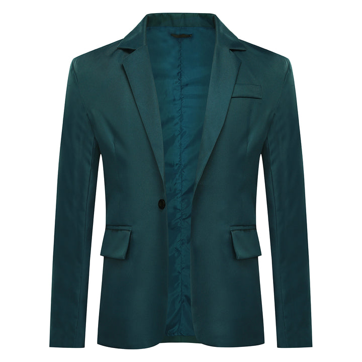 Men Suit Green Spring Autumn Dress Coat Single Row One Button Business Suit Slim Casual Coat for Men Image 1