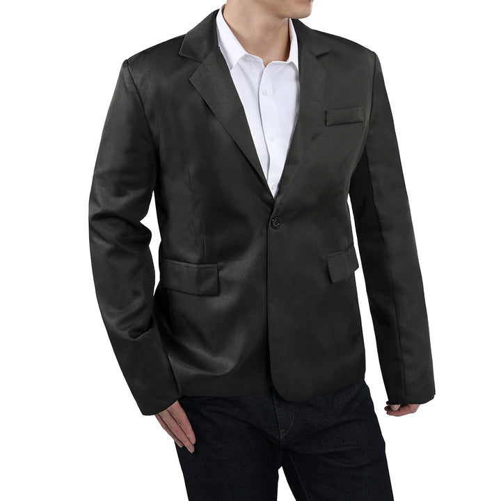 Men Suit Black Spring Autumn Dress Coat Single Row One Button Business Suit Slim Casual Coat for Men Image 3