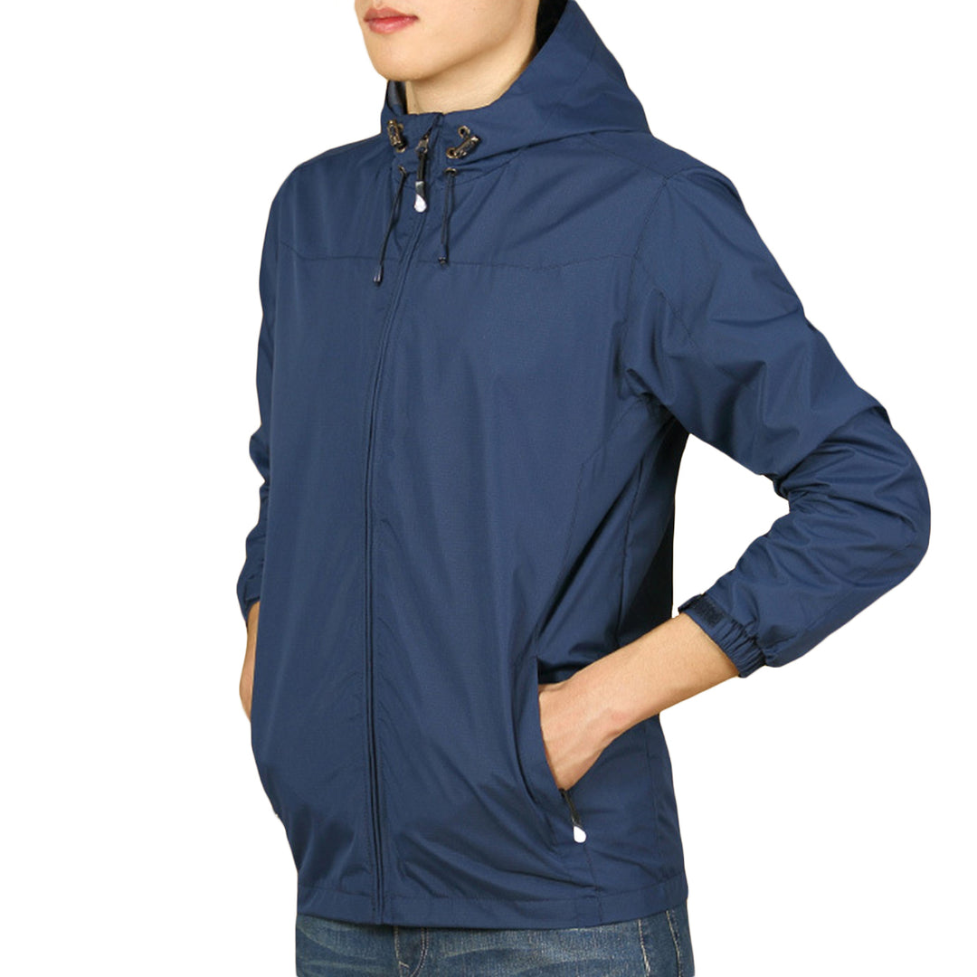 Mens Stormsuit Jacket Hooded Drawstring Sportswear Winter And Spring Waterproof Windproof Warm Casual Coat Image 3
