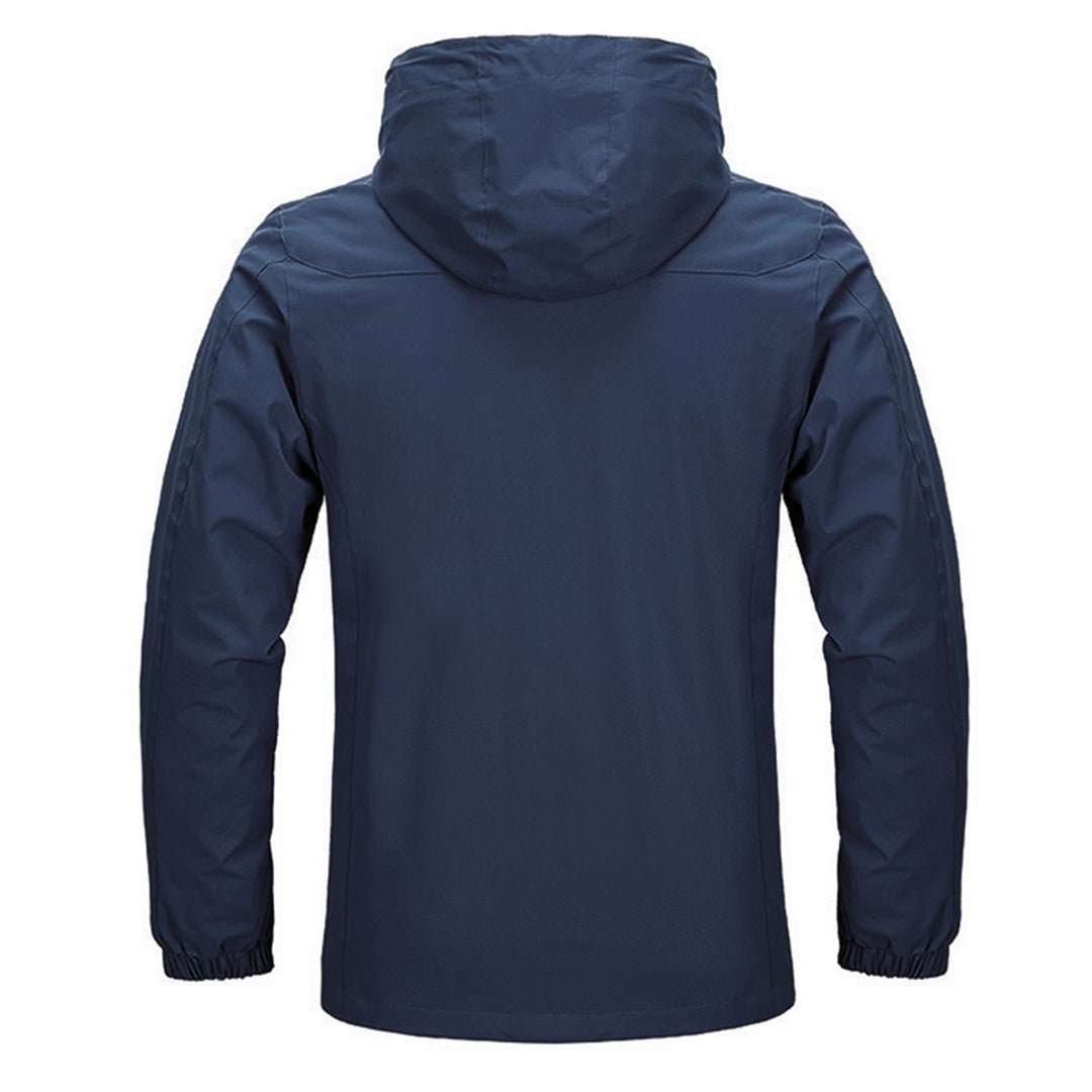 Mens Stormsuit Jacket Hooded Drawstring Sportswear Winter And Spring Waterproof Windproof Warm Casual Coat Image 4