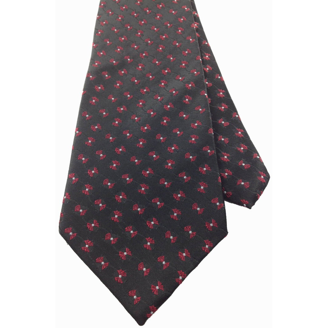 Mens Necktie Silk Tie Black Red Bowties Silk Tie Hand Made Executive Pro Design Birthday Christmas Valentines Gift Image 3