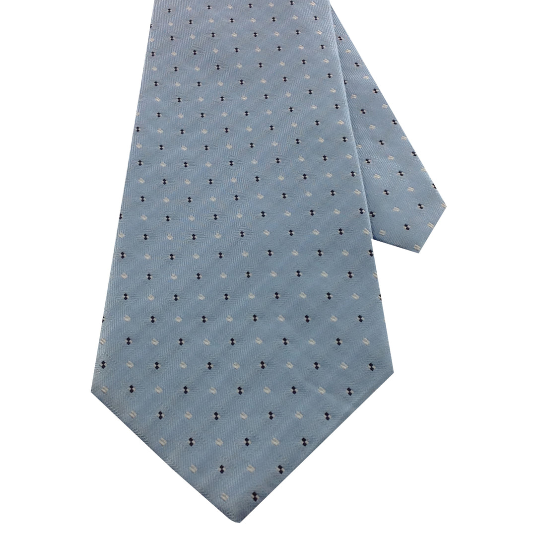 Men's Necktie Silk Tie Baby Blue Black Diamonds Silk Tie Hand Made Executive Pro Design Birthday Christmas Valentine's Image 3