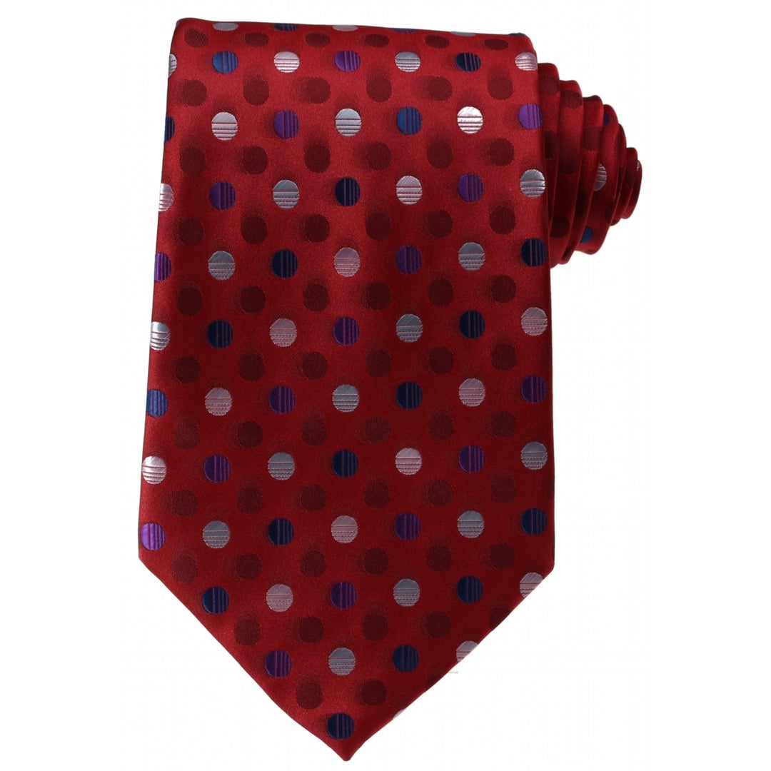 Men's Necktie Silk Tie Polka Dot Red Blue Purple Silk Tie Hand Made Executive Pro Design Birthday Christmas Valentine's Image 3