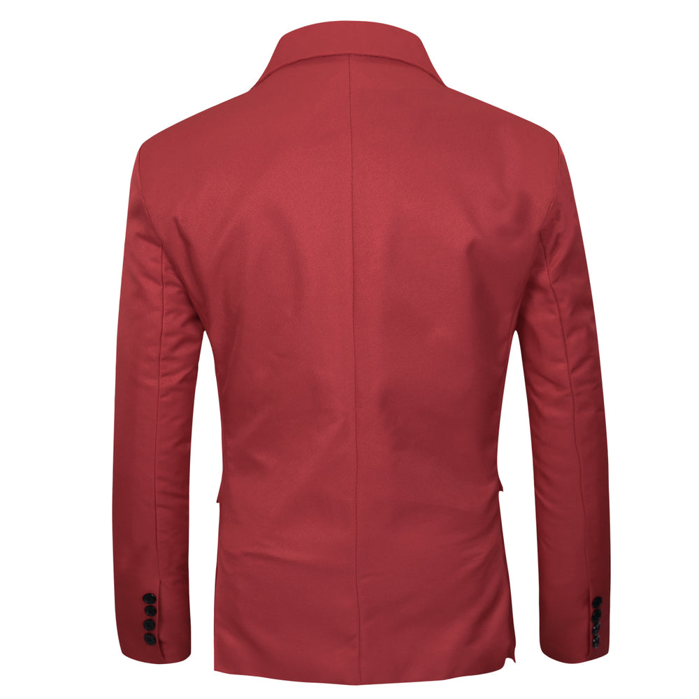 Mens Suit Red Spring Autumn Dress Coat Single Row One Button Business Suit Slim Casual Coat for Men Image 2