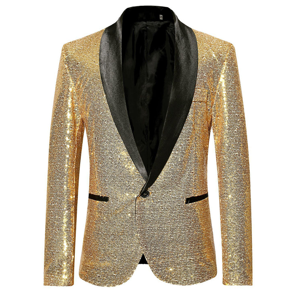 Sequin Men Suit Jacket Wedding Party Print Luxury Blazer Party Dress Shawl Collar Slim Fit Men Blazers Image 4