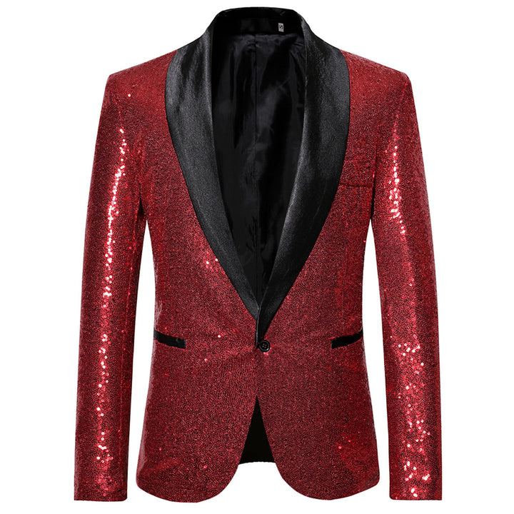 Sequin Men Suit Jacket Wedding Party Print Luxury Blazer Party Dress Shawl Collar Slim Fit Men Blazers Image 1