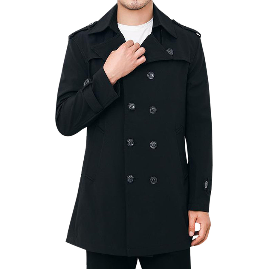 Mens fine Self-cultivation Solid Color Fashion Brand Autumn Jacket Long Trench Coat Mens Coat Double-breasted Jacket Image 1
