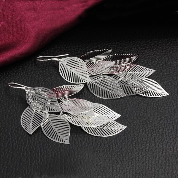 Leaves Dangle Earring for Women with 925 Silver Plated Image 1