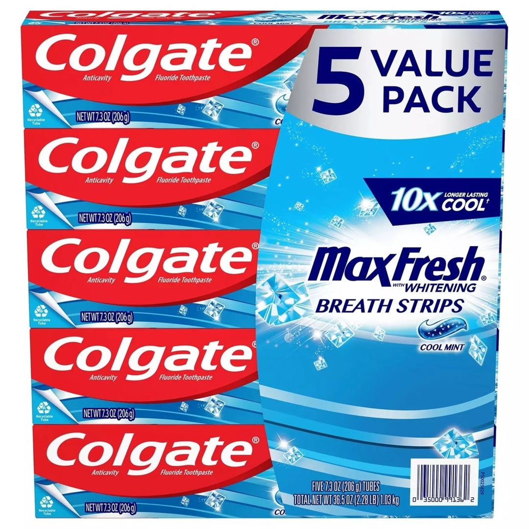 Colgate Max Fresh Toothpaste Cool Mint 7.3 Ounce (Pack of 5) Image 1