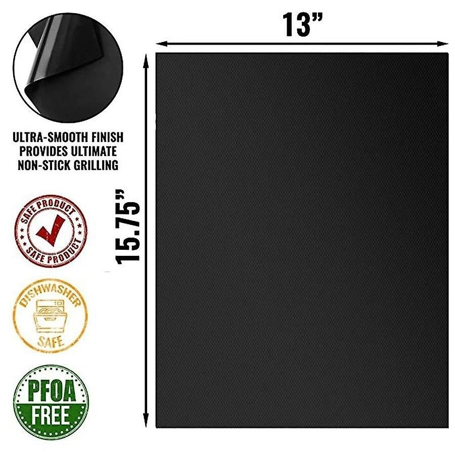 5pcs Non-stick Bbq Grill Mat Reusable Dishwasher Safe Backing Sheet Image 2