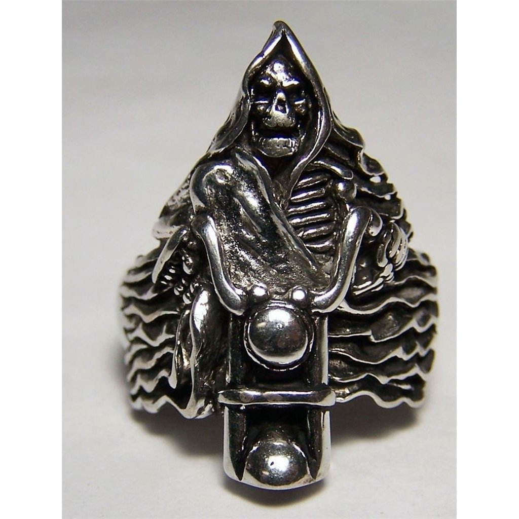 QUALITY  REAPER MOTORCYCLE RIDER RING 143 jewelry unisex MENS womens BIKER Image 1