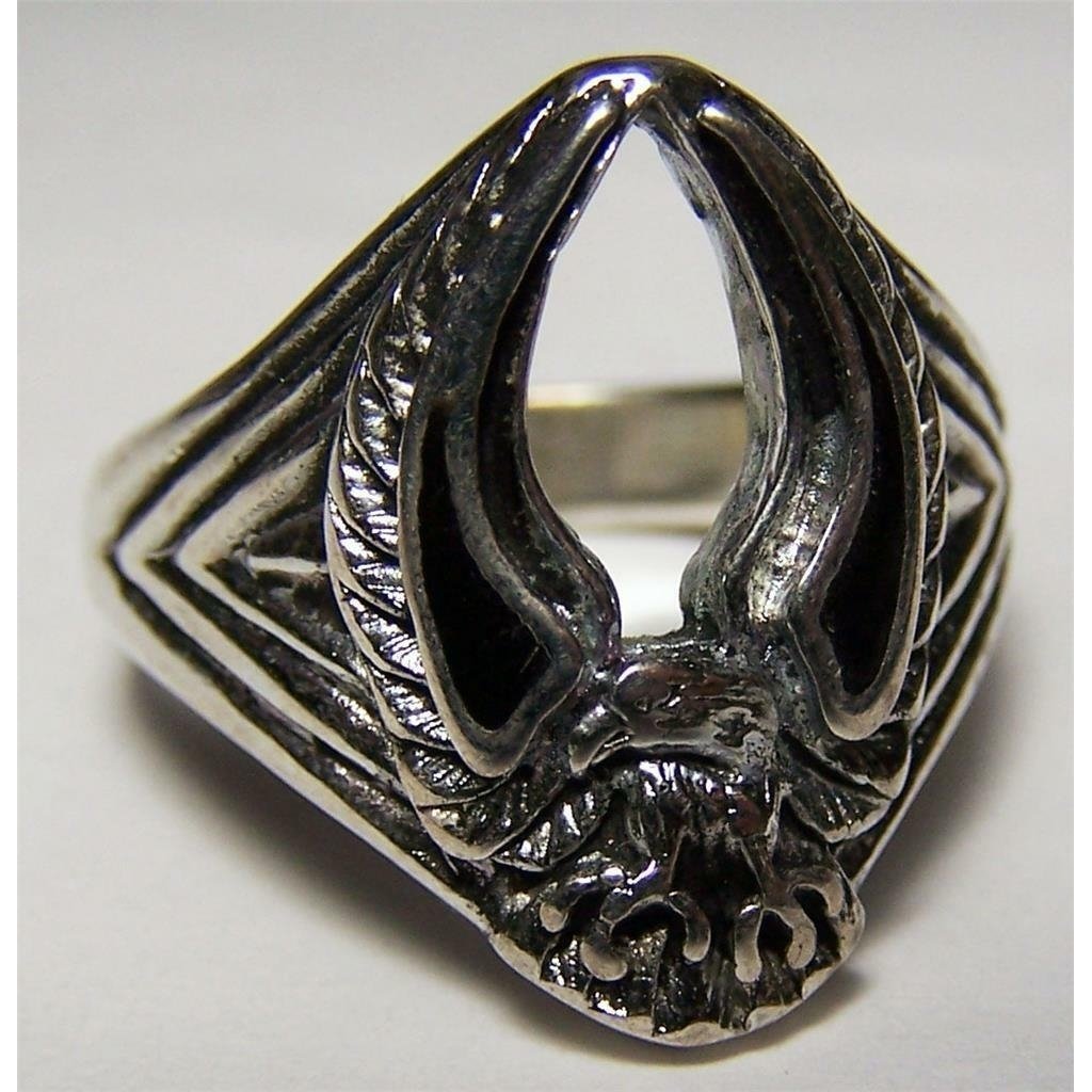 Quality EAGLE With INLAY WINGS UP RING 33R jewelry unisex MENS womens BIKER Image 1