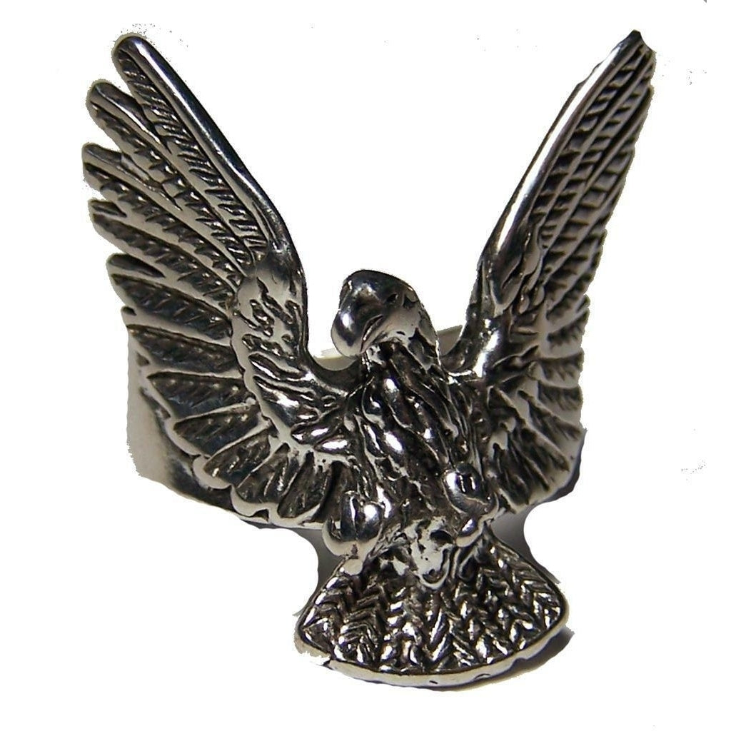 Quality FLYING EAGLE WINGS RING 107 jewelry unisex MENS womens BIKER EAGLEs Image 1