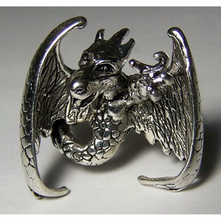 Quality FLYING DRAGON W WINGS RING 14 jewelry unisex MENS womens BIKER Dragons Image 1