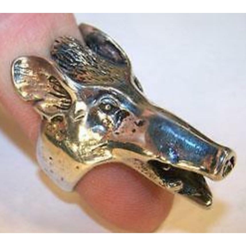 DELUXE RAT HEAD SILVER BIKER RING BR222 mens RINGS mouse jewelry  RATS mice Image 1
