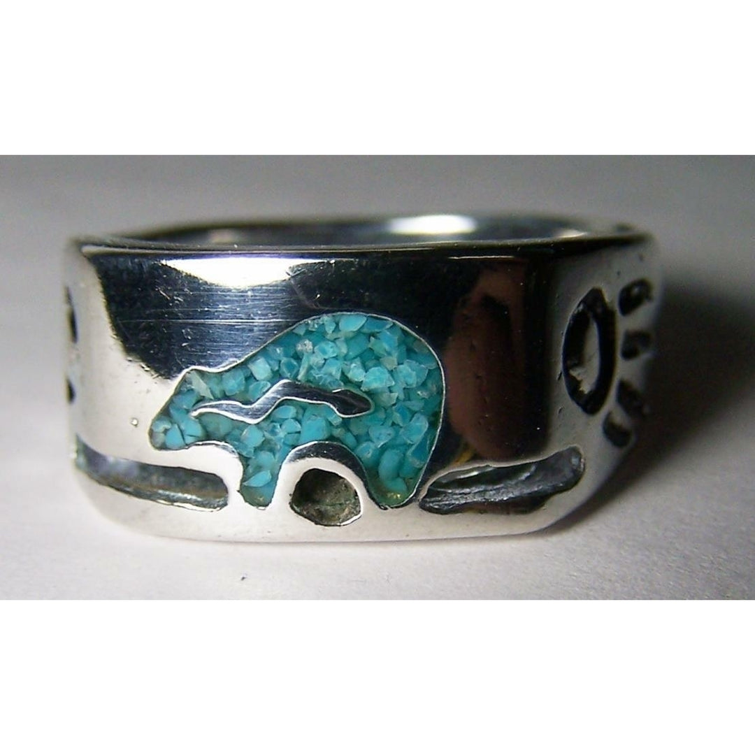 Quality NATIVE BEAR DESIGN BIKER RING BR78R  jewelry unisex MENS  bears claw Image 1