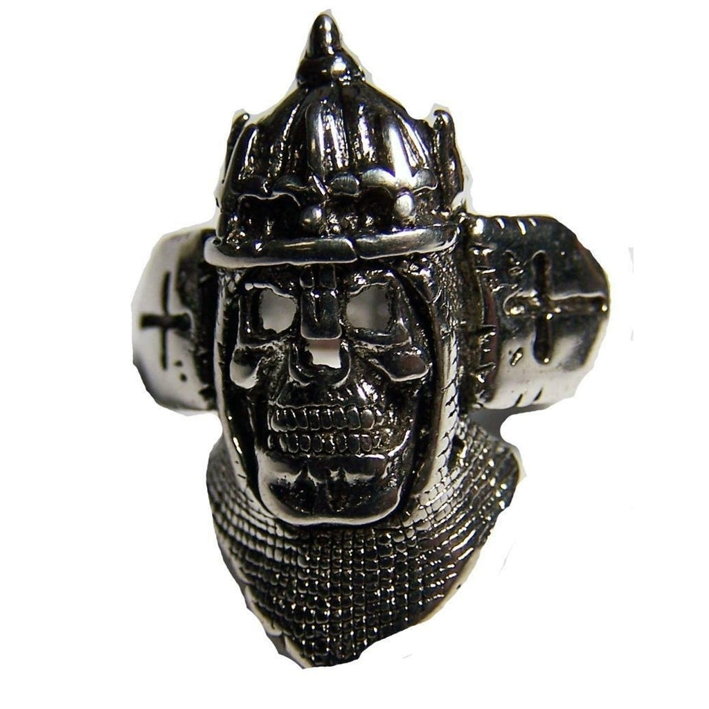Quality MIDIEVAL KNIGHT W ARMOR BIKER SILVER RING BR51 jewelry RINGS mens king Image 1