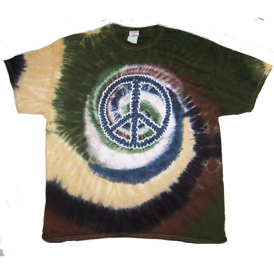 CAMO PEACE SIGN TYE DYED TEE SHIRT mens womens SIZE S hippie tie dye tTDT11 Image 1