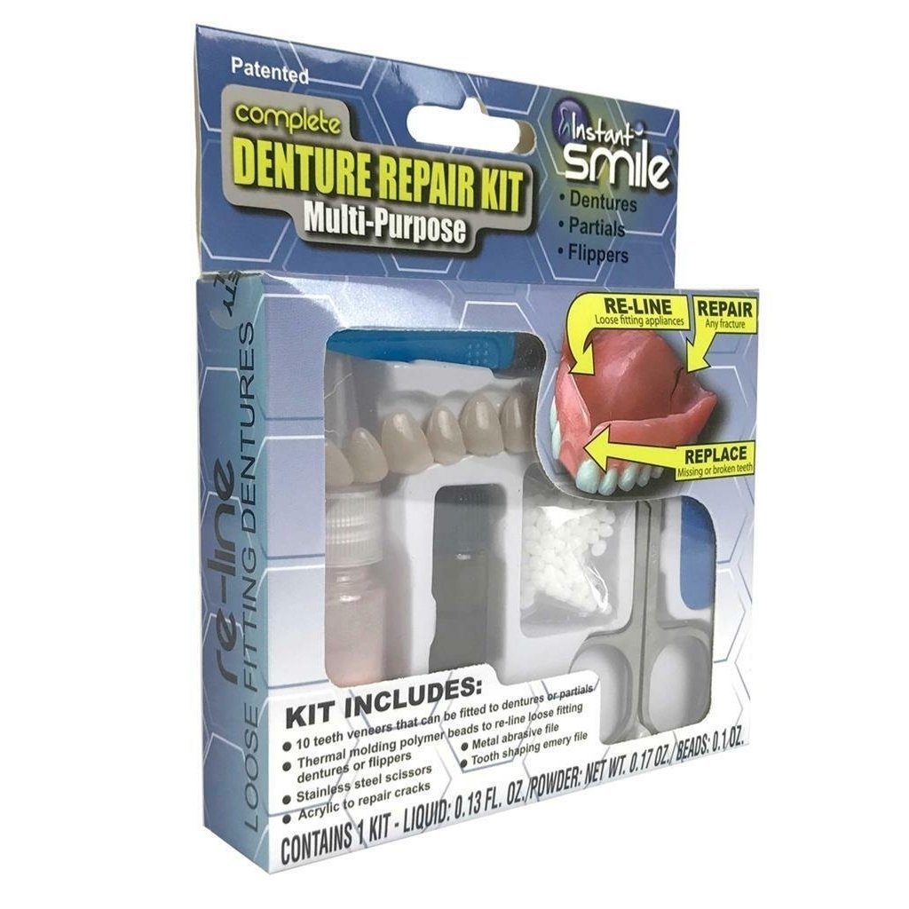 MULTI-PURPOSE COMPLETE DENTURE REPAIR KIT reline or fix cracked broken dentures Image 1