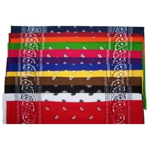 24 pack ASSORTED COLORS PAISLEY BANDANA headband HANKERCHIEF wrap bandanas Image 1