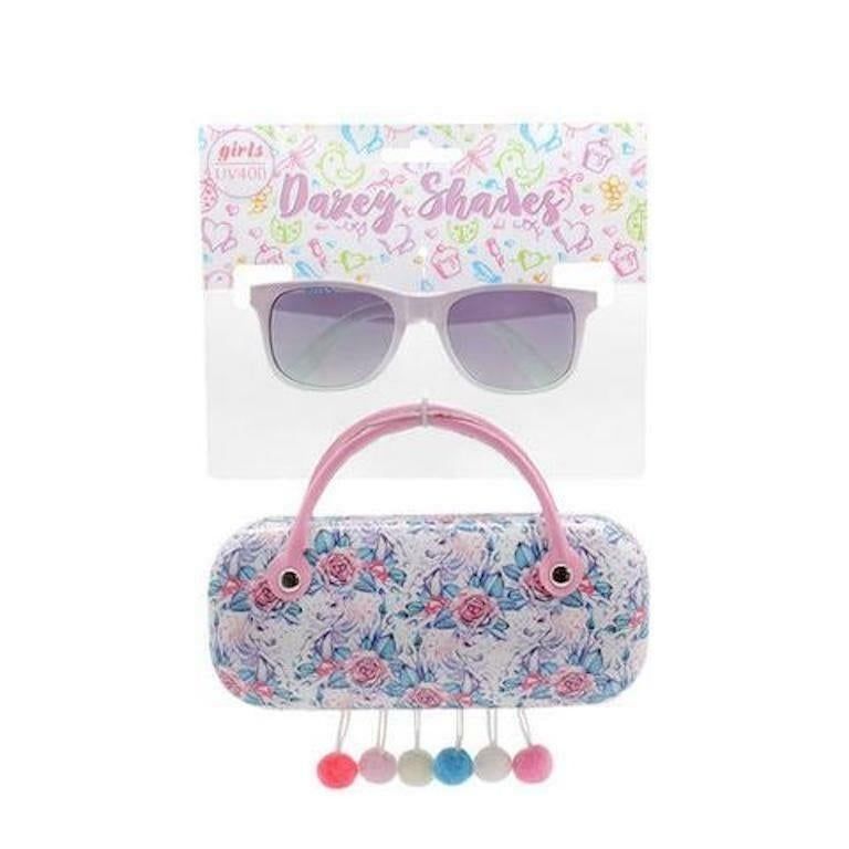 FLOWER UNICORN  Dazey Shades tween Fashion Sunglasses with Case girls kids cute Image 1