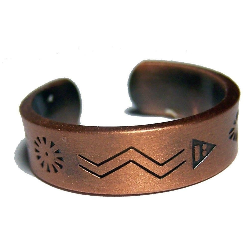 PURE HEAVY COPPER NATIVE STYLE RING mens womens jewelry JL621 stress relief Image 1