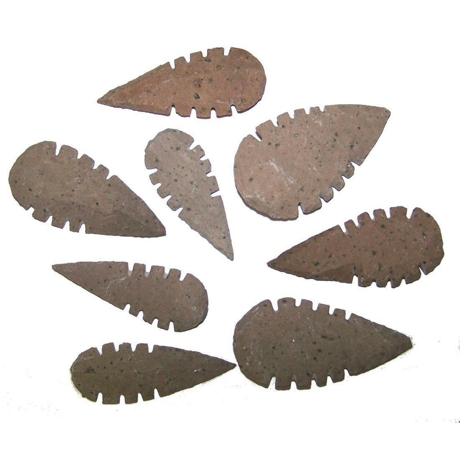 6 pieces SERRATED HICKORYITE STONE LARGE 2 TO 3 INCH ARROWHEADS wholesale ROCK Image 1