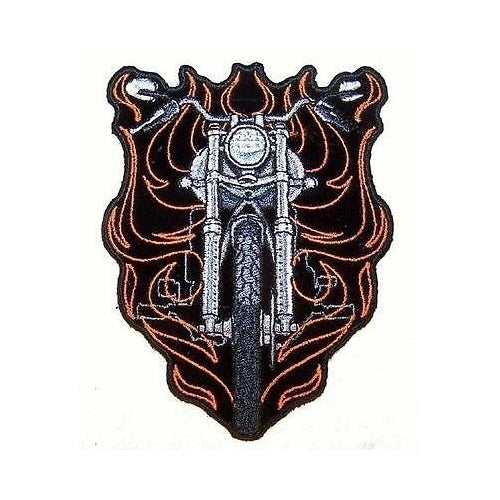 DELUXE EMBRODIERED MOTORCYCLE FLAMES FRONT PA6770 iron on biker patches bike Image 1