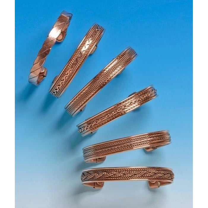 6 BULK LOT PURE COPPER MAGNETIC BRACELET ASST STYLES jewelry health  magnets Image 1