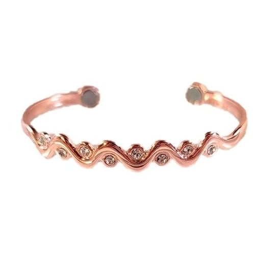 MAGNETIC CUFF CRYSTALS  PURE COPPER BRACELET  health pain relieve 705 healing Image 1