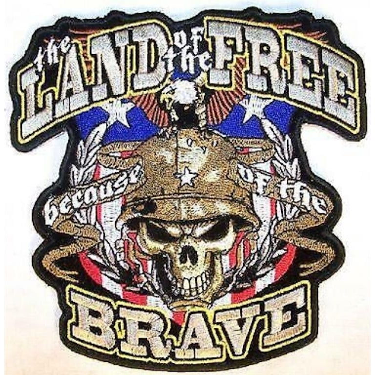 1 JUMBO LAND OF THE FREE BECAUSE OF THE BRAVE JACKET BACK PATCH JBP33 Image 1