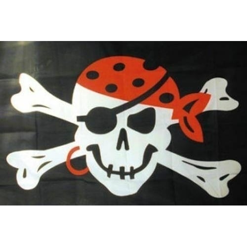 BANDANNA SKULL cross BONEs FLAG FL278 flags crossbones pirate skeleton head Image 1