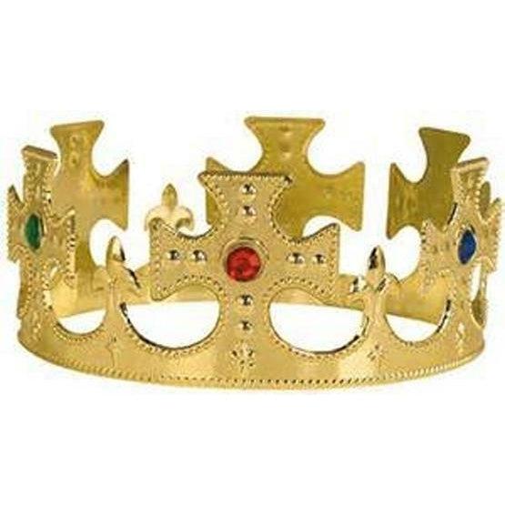 KING CROWN WITH CROSSES novelty party hat mens crowns headwear dressup costumes Image 1