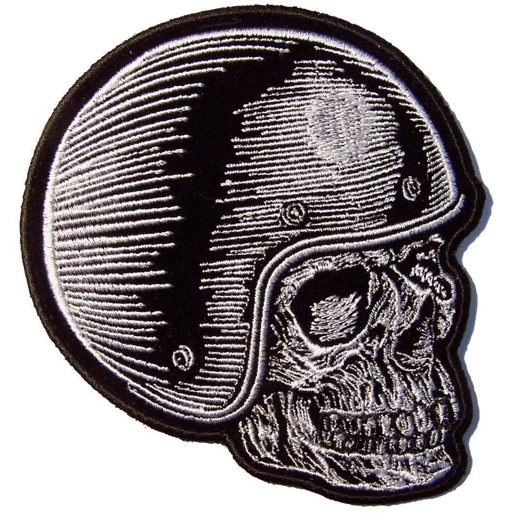 RIGHT SKULL RIDER HEAD PATCH P8800 jacket 4" BIKER EMBROIDERED helmet Image 1