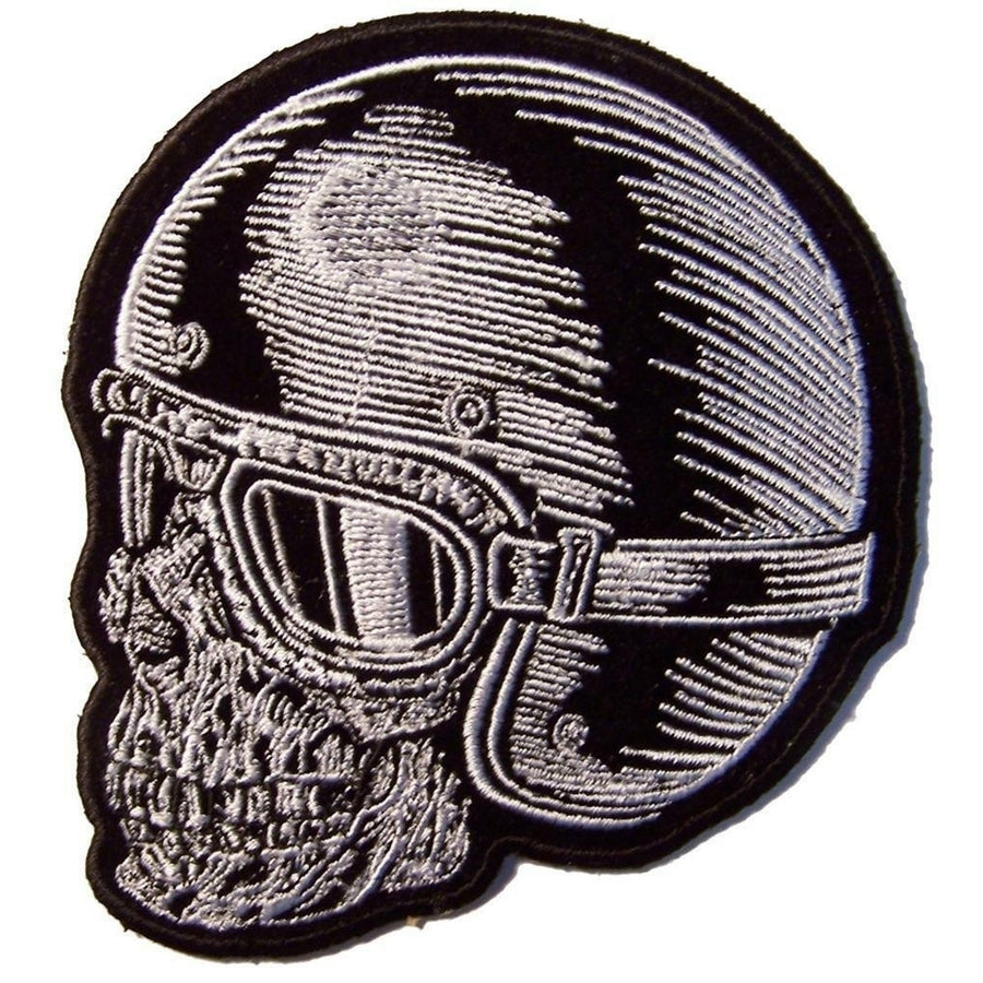 SKULL RIDER HEAD PATCH P8810 jacket 4" BIKER EMBROIDERED googles helmet Image 1