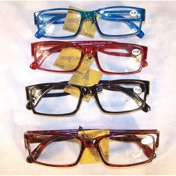 6 PLASTIC FRAME CHEATER READERS GLASSES asst power and colors reading magnifer Image 1