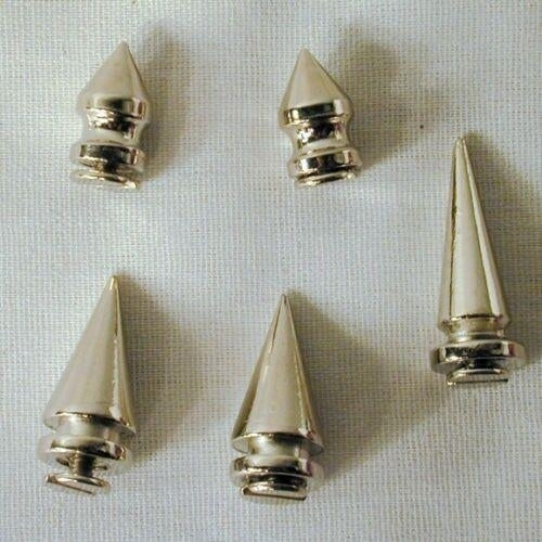 24 MEDIUM size METAL screw on SPIKES leather jacket spike 20MM punk novelty item Image 1