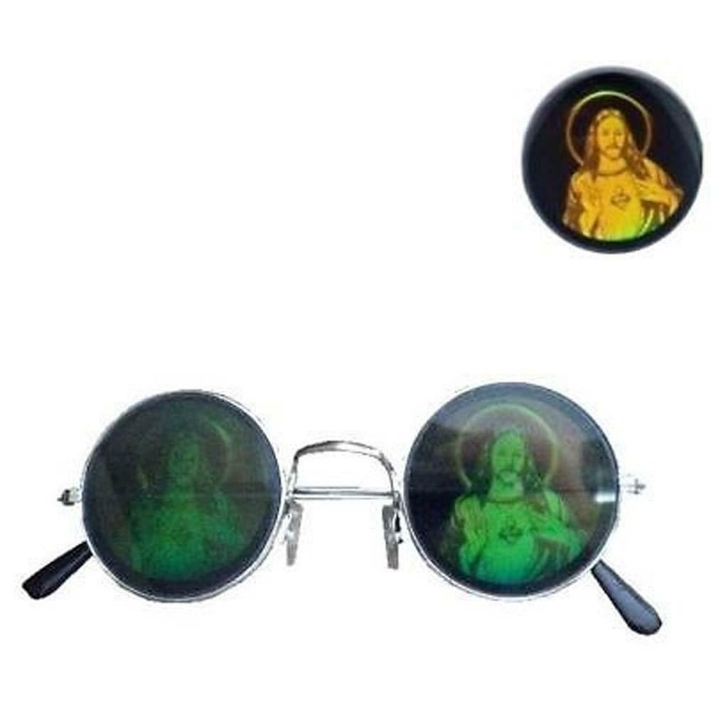 2 JESUS HOLOGRAM 3D GLASSES mens womens glasses HIDE EYES religious 3 D Savior Image 1
