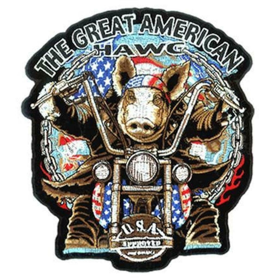 AMERICAN HAWG PATCH EMBROIDERED PATCH PA2950 iron on patches BIKER EPIC Image 1