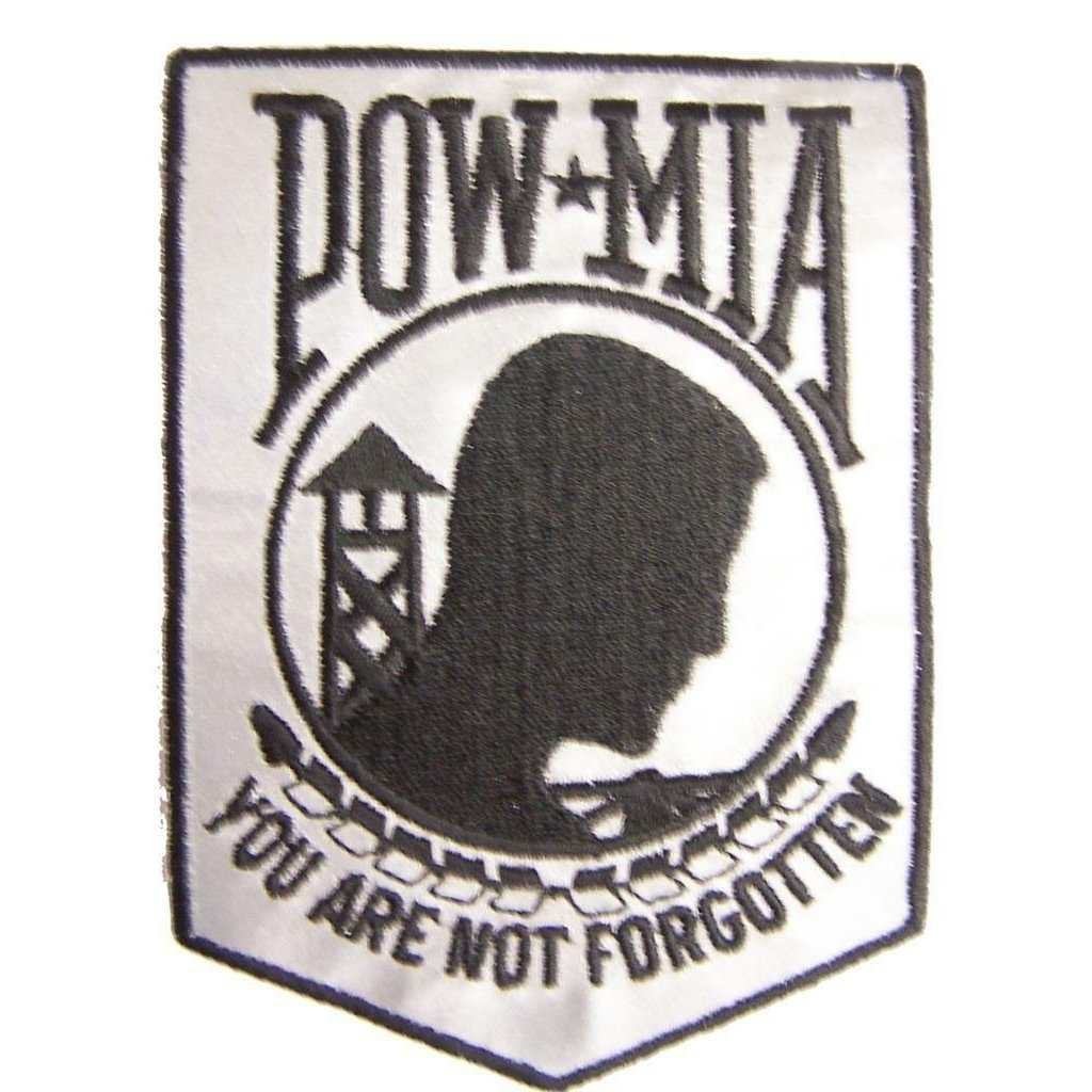 REFLECTIVE POW MIA MILITARY PATCH P1020 jacket 4" BIKER EMBROIDERED reflection Image 1