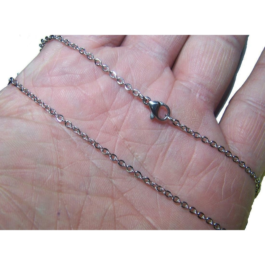12 pieces bulk lot DELUXE STAINLESS STEEL 18 IN ROLO LINK CHAIN NECKLACE silver Image 1