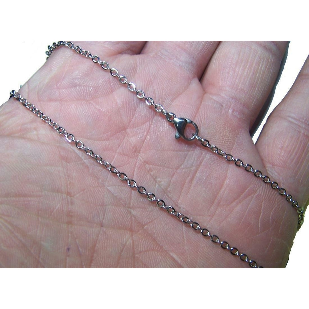 12 pieces bulk lot DELUXE STAINLESS STEEL 24 IN ROLO LINK CHAIN NECKLACE silver Image 1