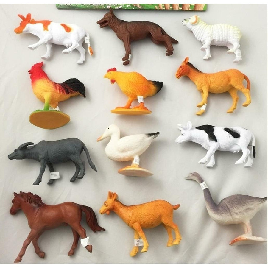 2 packs ASSORTED PLAY 6 INCH RUBBER FARM ANIMALS toy plastic pvc play animal Image 1