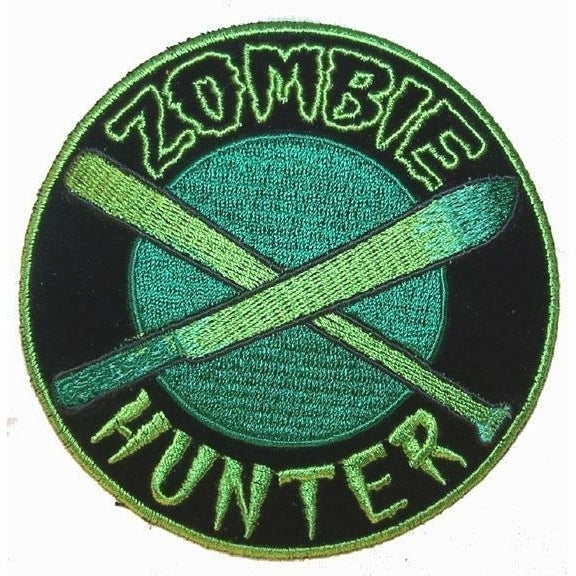 ZOMBIE HUNTER PATCH P7180 jacket patches BIKER EMBROIDERIED zombies iron on Image 1