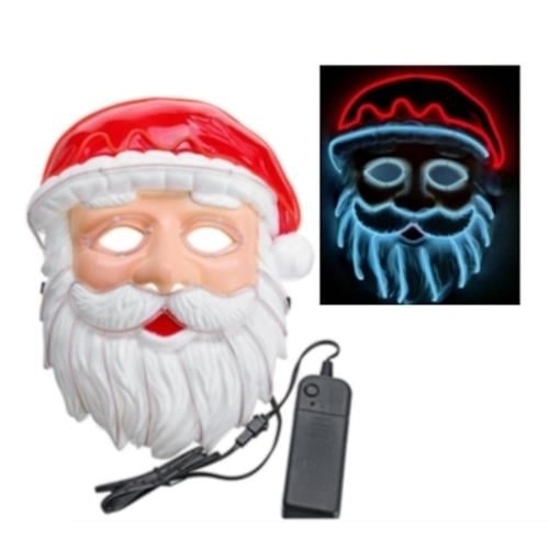 WEARABLE LIGHT UP LED SANTA CLAUS MASK christmas masks novelty xmas flashing fun Image 1