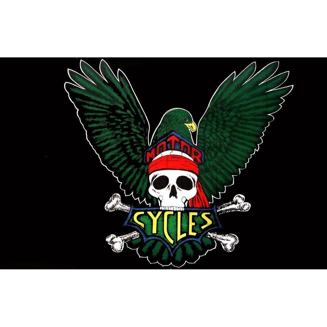 EAGLE WINGS SKULL MOTORCYCL 3X5 FLAG BIKIERS 3 x 5 biker cross bones banner 31 Image 1