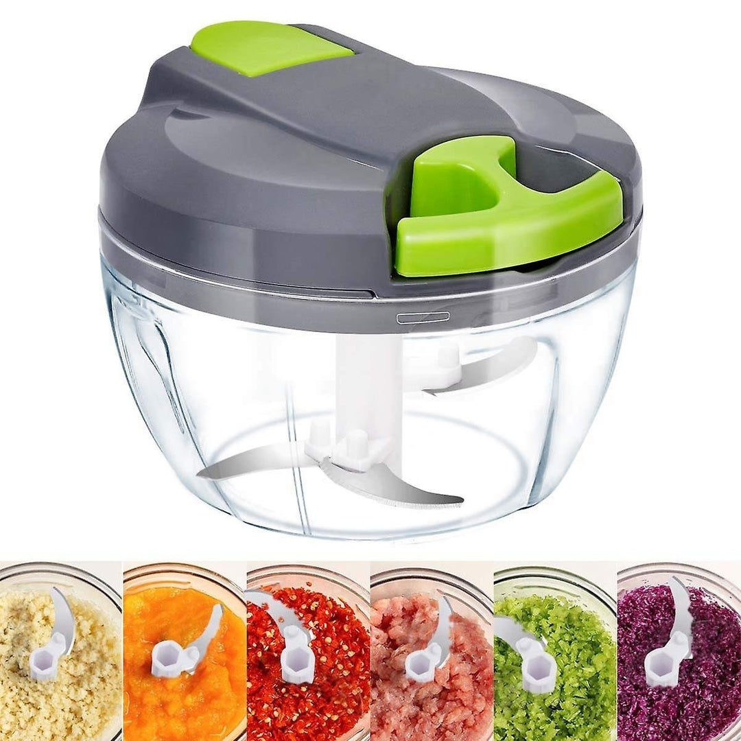 Manual Food Chopper Haandheld Vegetable Cutter Food Grinder With Blades Kitchen Tool Image 1