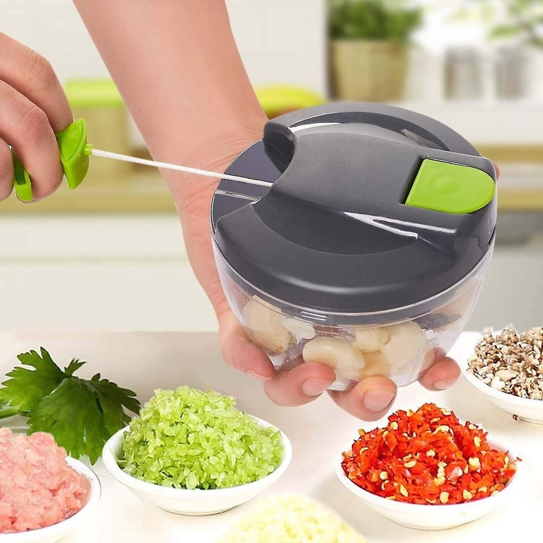 Manual Food Chopper Haandheld Vegetable Cutter Food Grinder With Blades Kitchen Tool Image 3